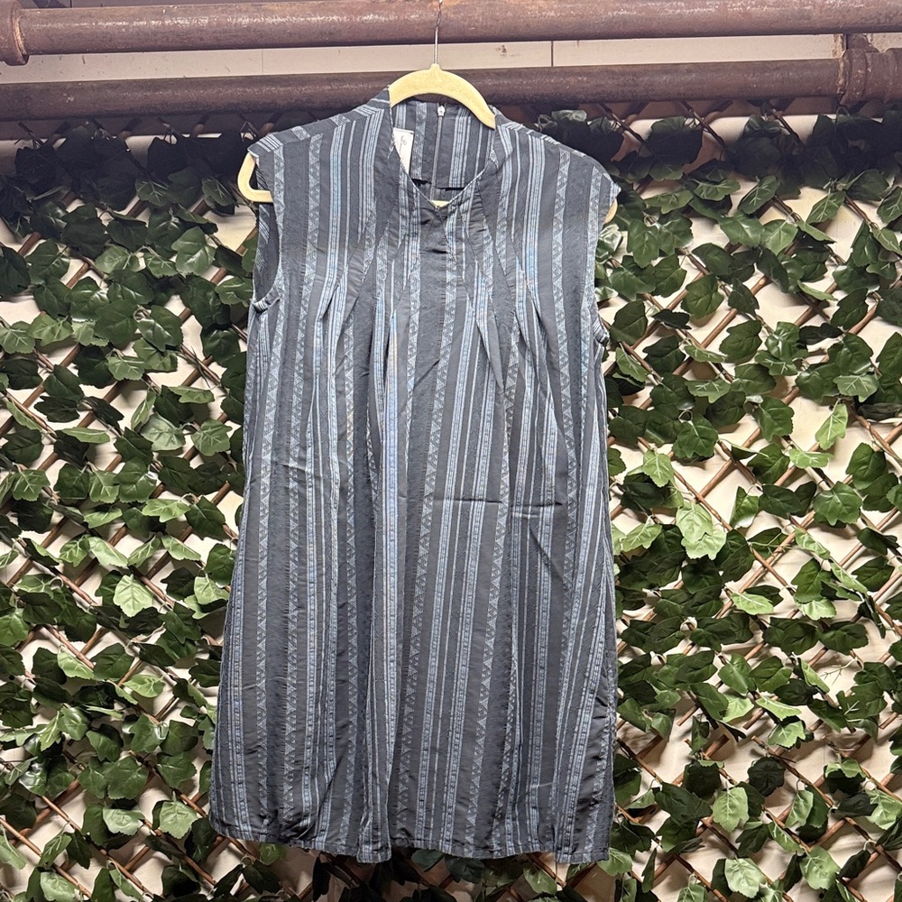 Chic Black and Gray Striped Mini Dress